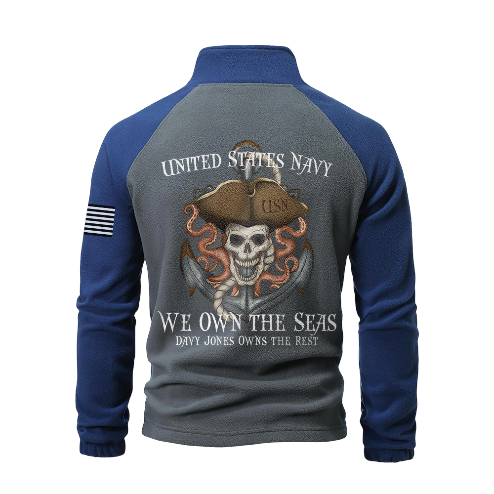 Navy We Own The Seas Half-Zip Raglan Sweatshirt