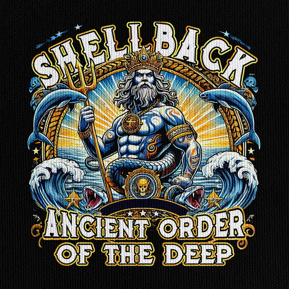 Navy Shellback Ancient Order Of The Deep Quarter Zip Hoodie