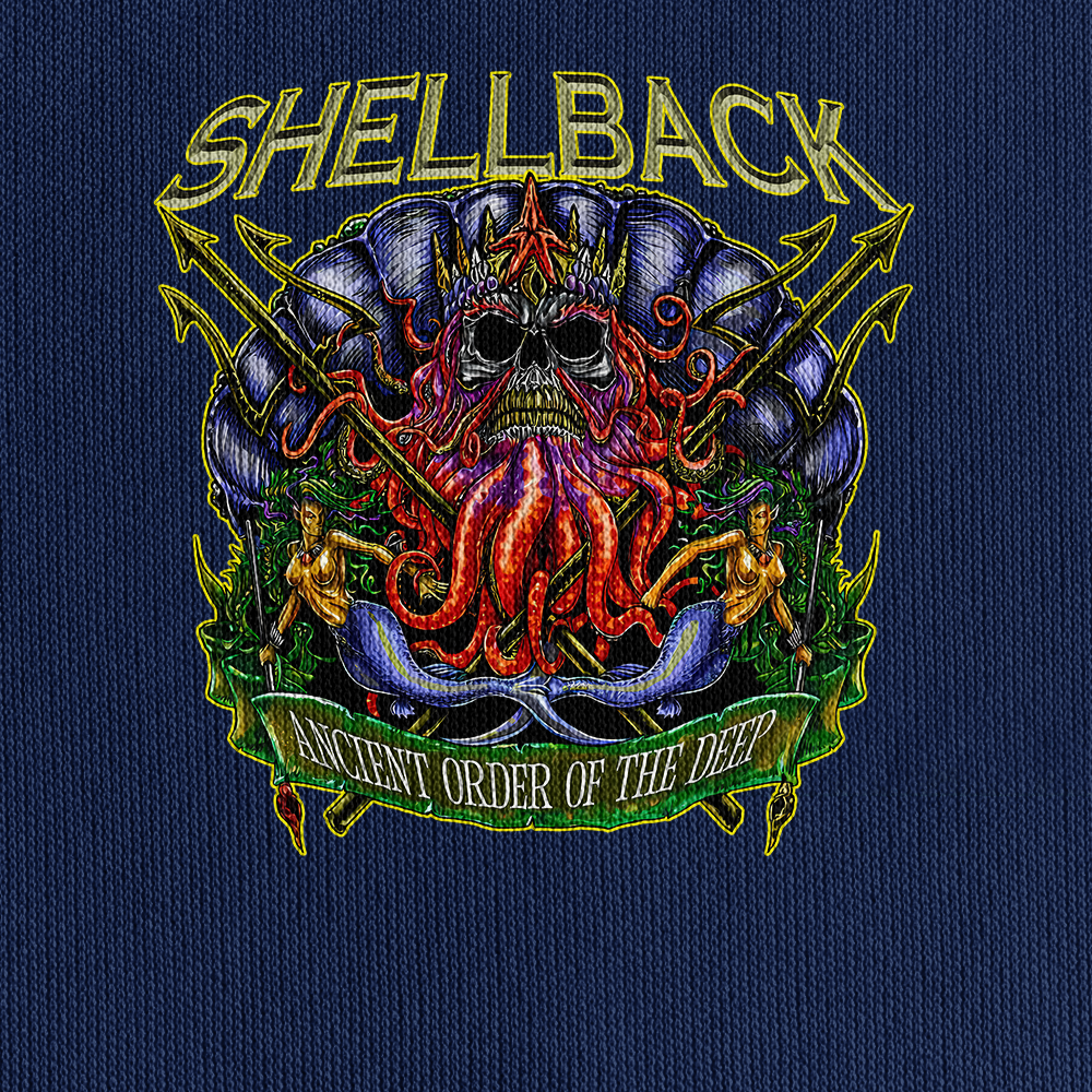 Navy Shellback Ancient Order Of The Deep Quarter Zip Hoodie