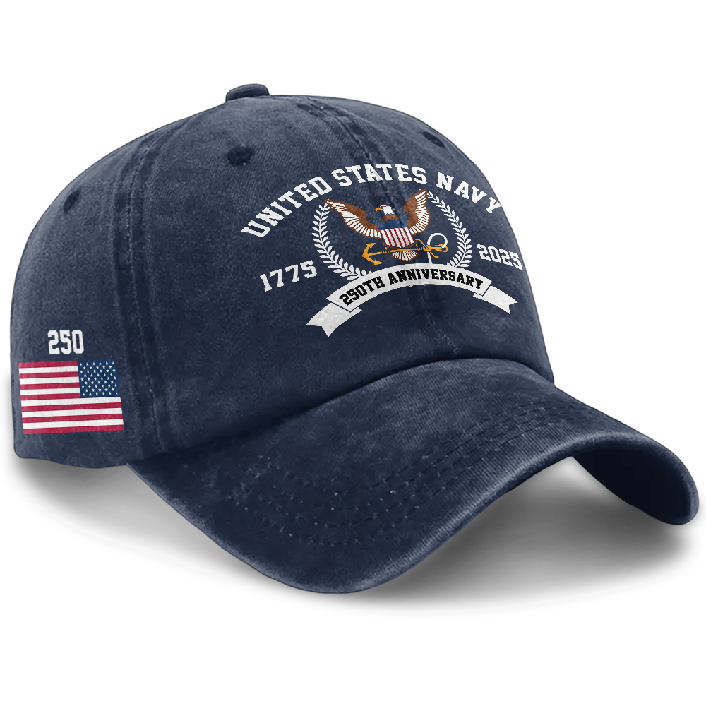 Navy 250th Anniversary Washed Cap