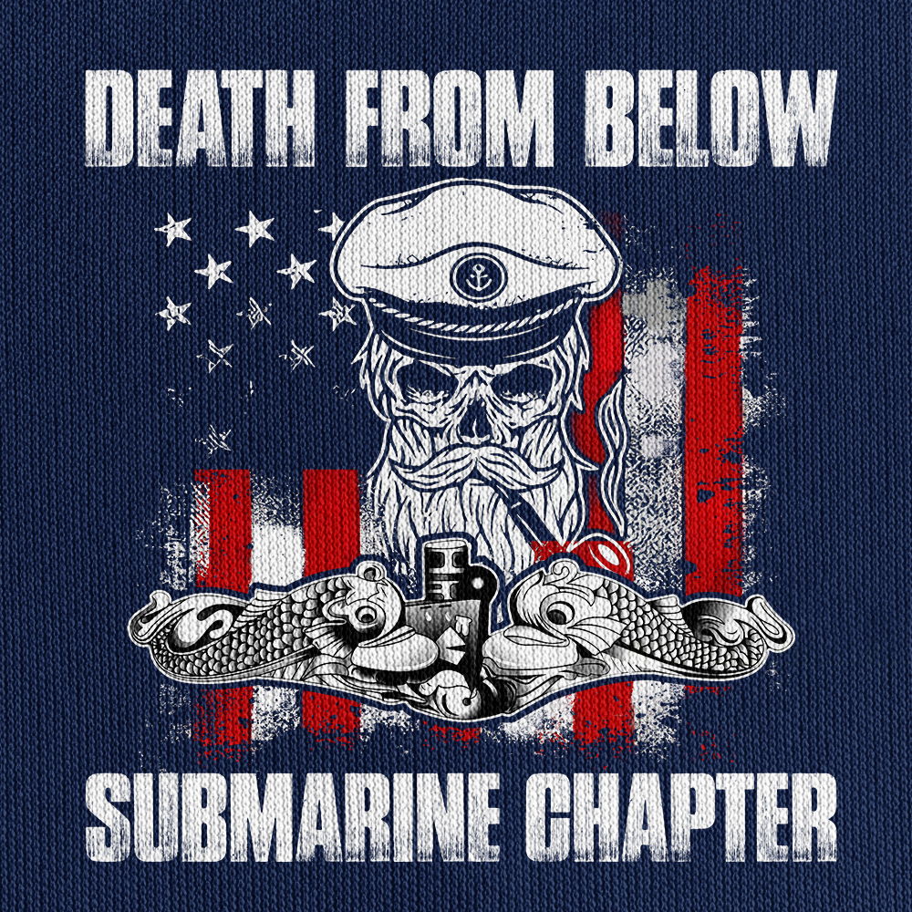 Personalizable Navy Submarine Death From Below Quarter Zip Hoodie