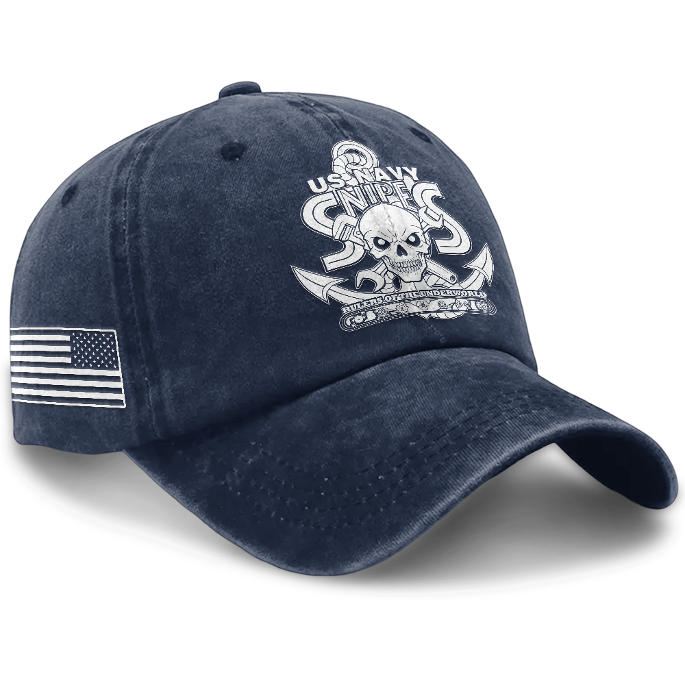Personalizable Navy Snipes Washed Cap