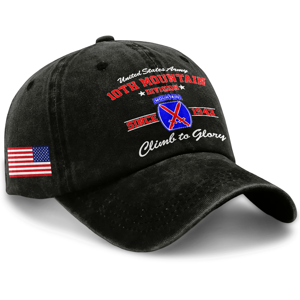 Personalizable Army 10th Mountain Division Washed Cap