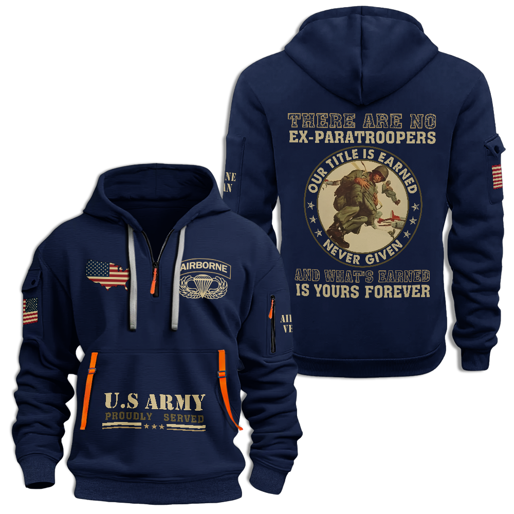 There Are No Ex-paratroopers Quarter Zip Hoodie