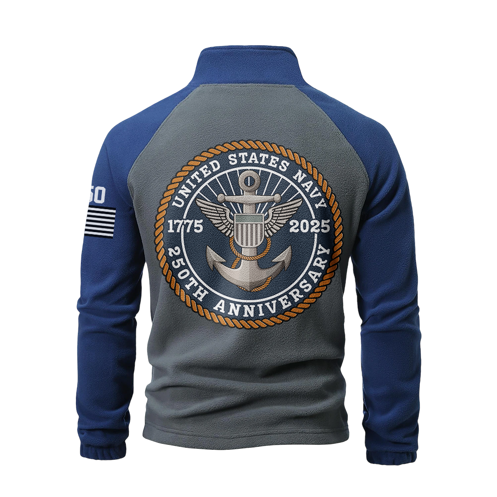 Navy 250th Anniversary Half-Zip Raglan Sweatshirt