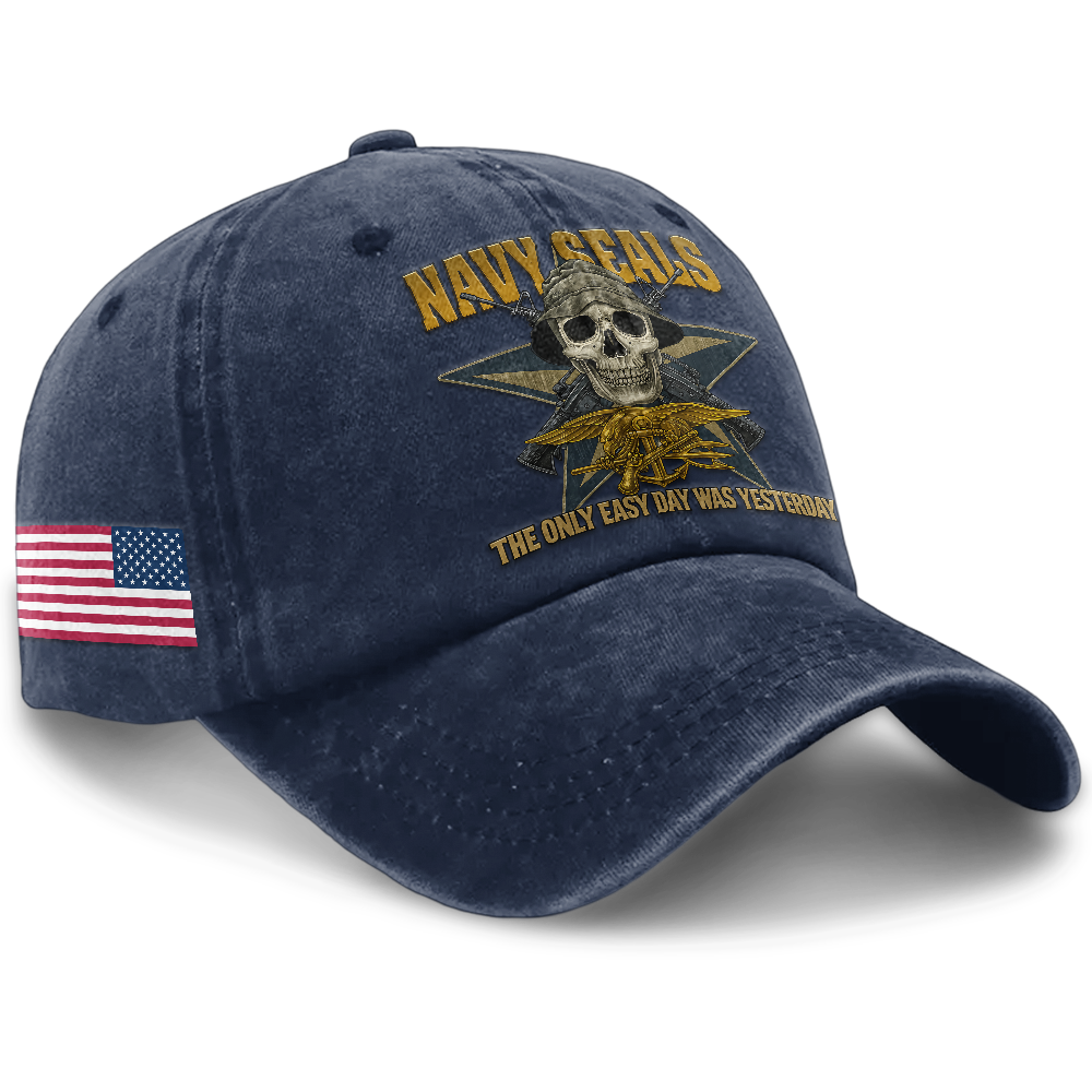 Personalizable Navy Seals Washed Cap