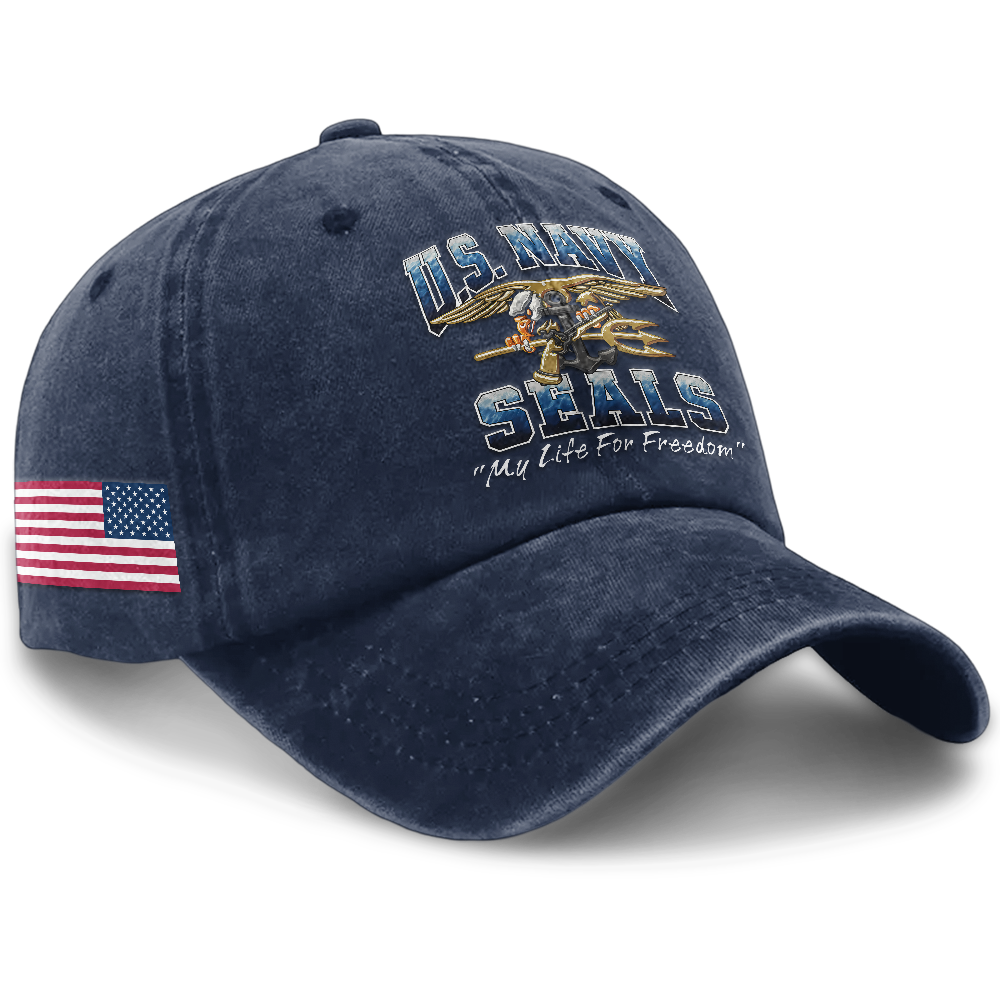 Personalizable Navy Seals Washed Cap