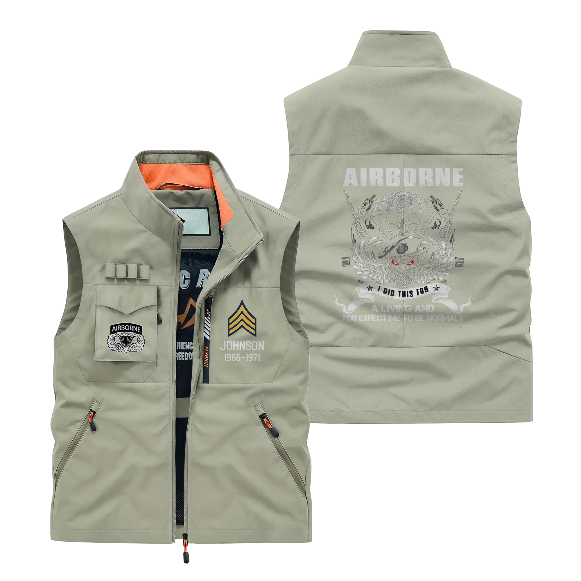 Personalizable Airborne I Did This For A Living Pocket Vest