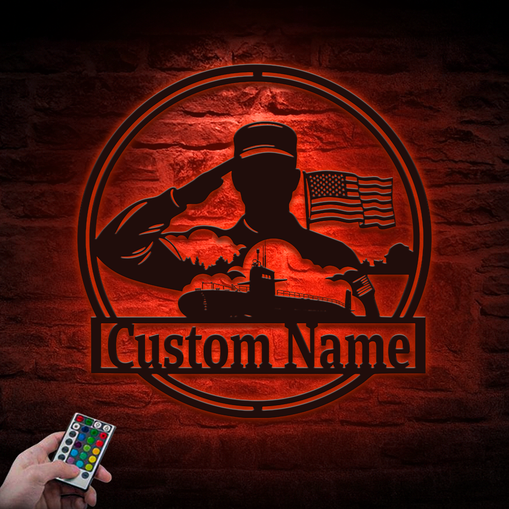 Personalized Navy Submarine Metal Sign Wall Art
