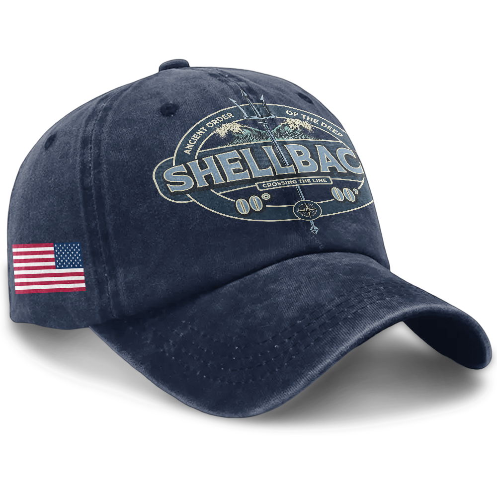 Personalizable Navy Shellback Washed Cap