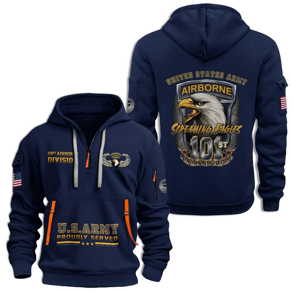 101st Airborne Division Quarter Zip Hoodie