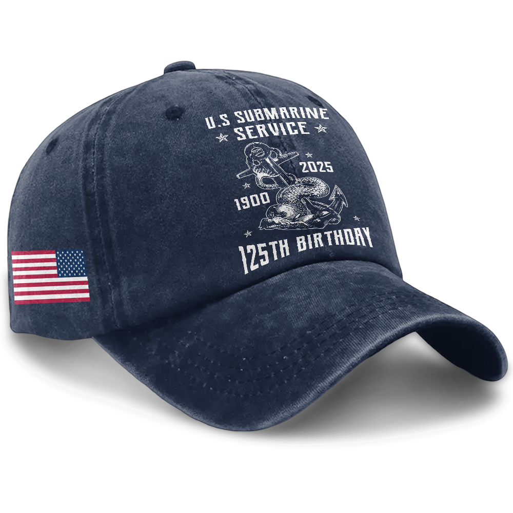 Navy Submarine 125th Birthday Washed Cap