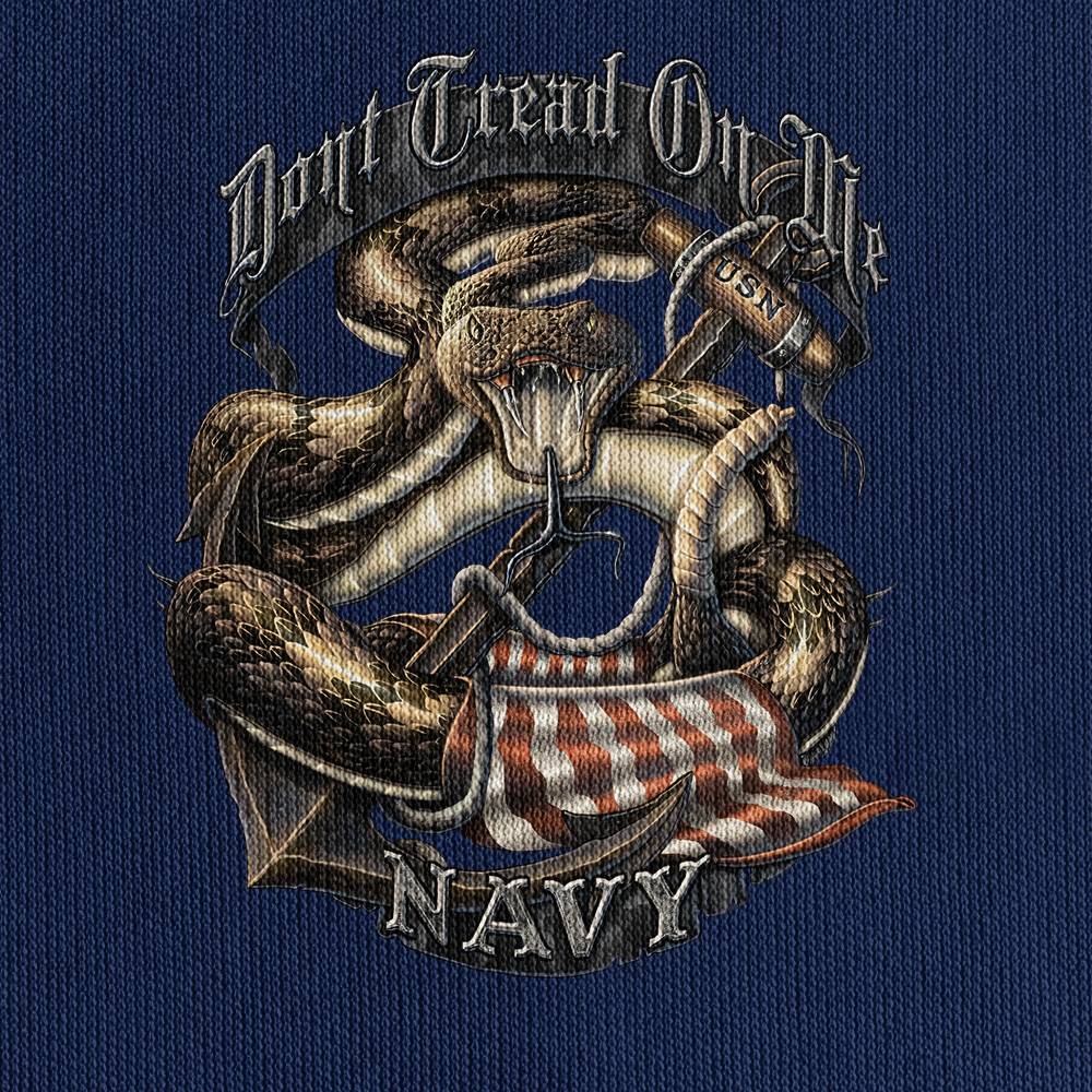 Navy Don't Tread On Me Quarter Zip Hoodie