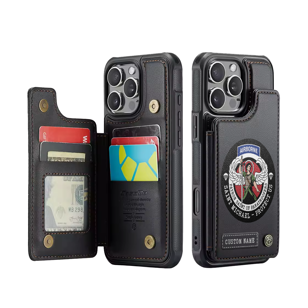 Personalizable Saint Michael Patron Of Paratroopers Wallet Phone Case