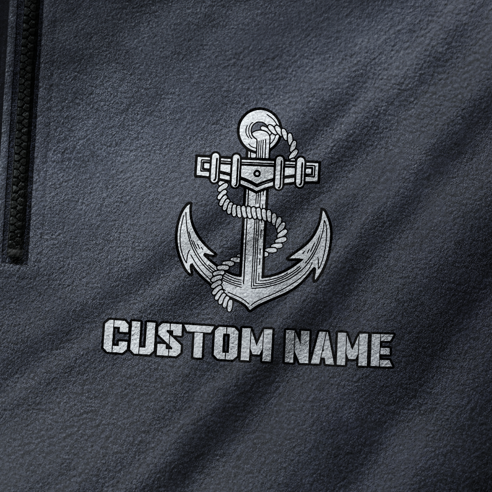 Personalizable Navy Snipes Half-Zip Raglan Sweatshirt