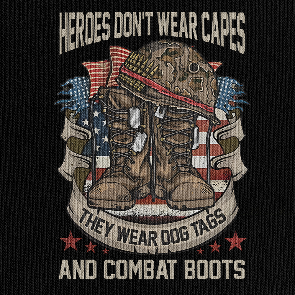 Heroes Don't Wear Capes They Wear Dog Tags Quarter Zip Hoodie