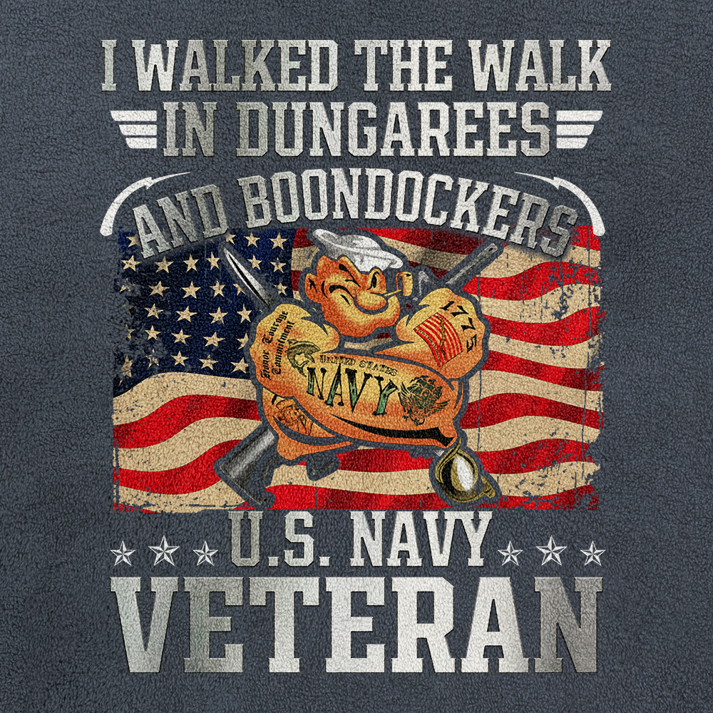 Navy I Walked The Walk In Dungarees Half-Zip Raglan Sweatshirt