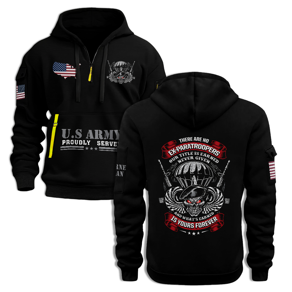 There Are No Ex-Paratroopers Quarter Zip Hoodie