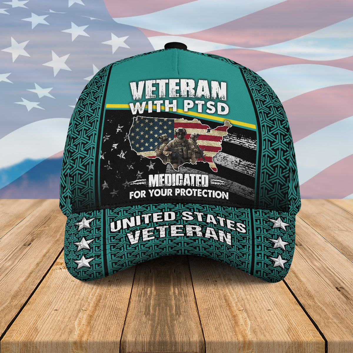 Veteran With PTSD Medicated For Your Protection Hat Cap