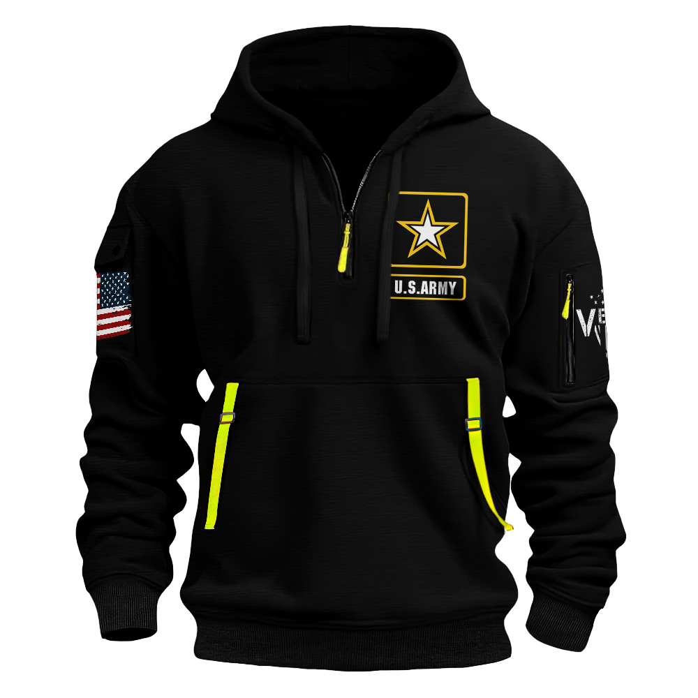 Army I Didn't Go To Harvard Customizable Quarter Zip Hoodie