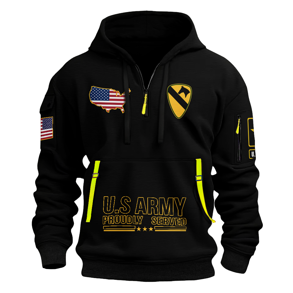 1st Calvary Division Live The Legend Quarter Zip Hoodie