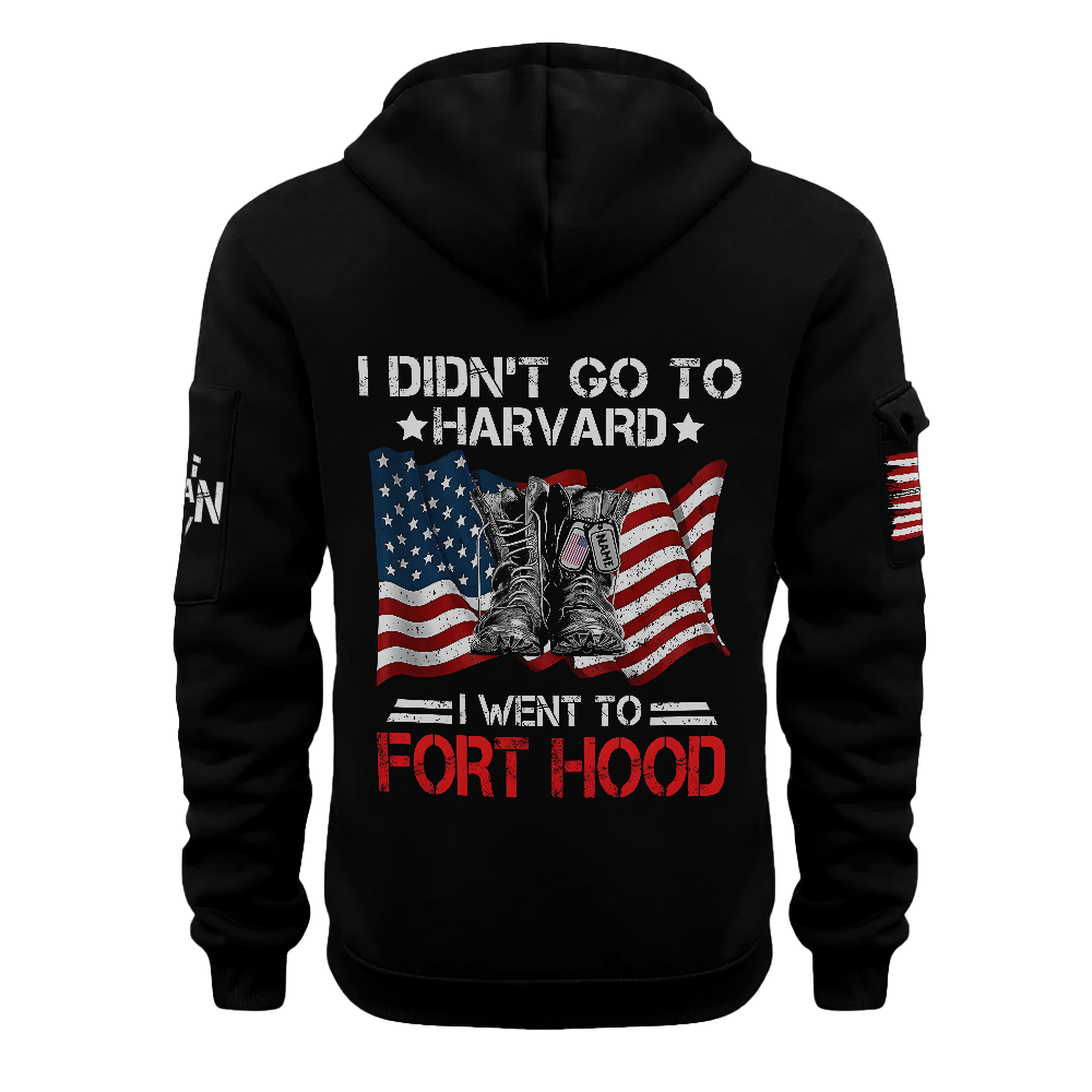 Army I Didn't Go To Harvard Customizable Quarter Zip Hoodie