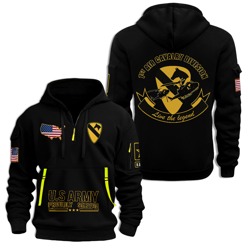 1st Calvary Division Live The Legend Quarter Zip Hoodie