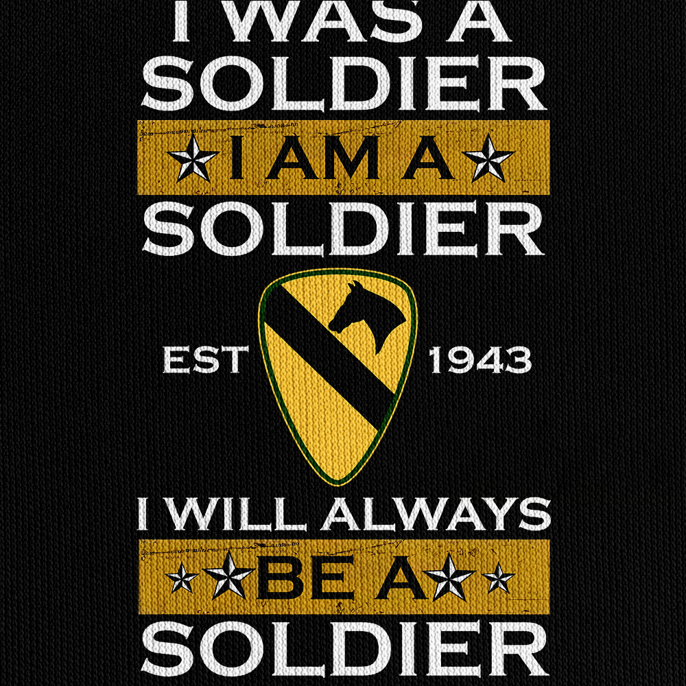 1st Calvary Division I Will ALways Be A Soldier Quarter Zip Hoodie