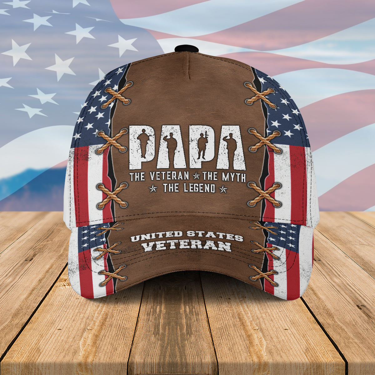 Papa The Veteran The Myth The Legend Hat Cap