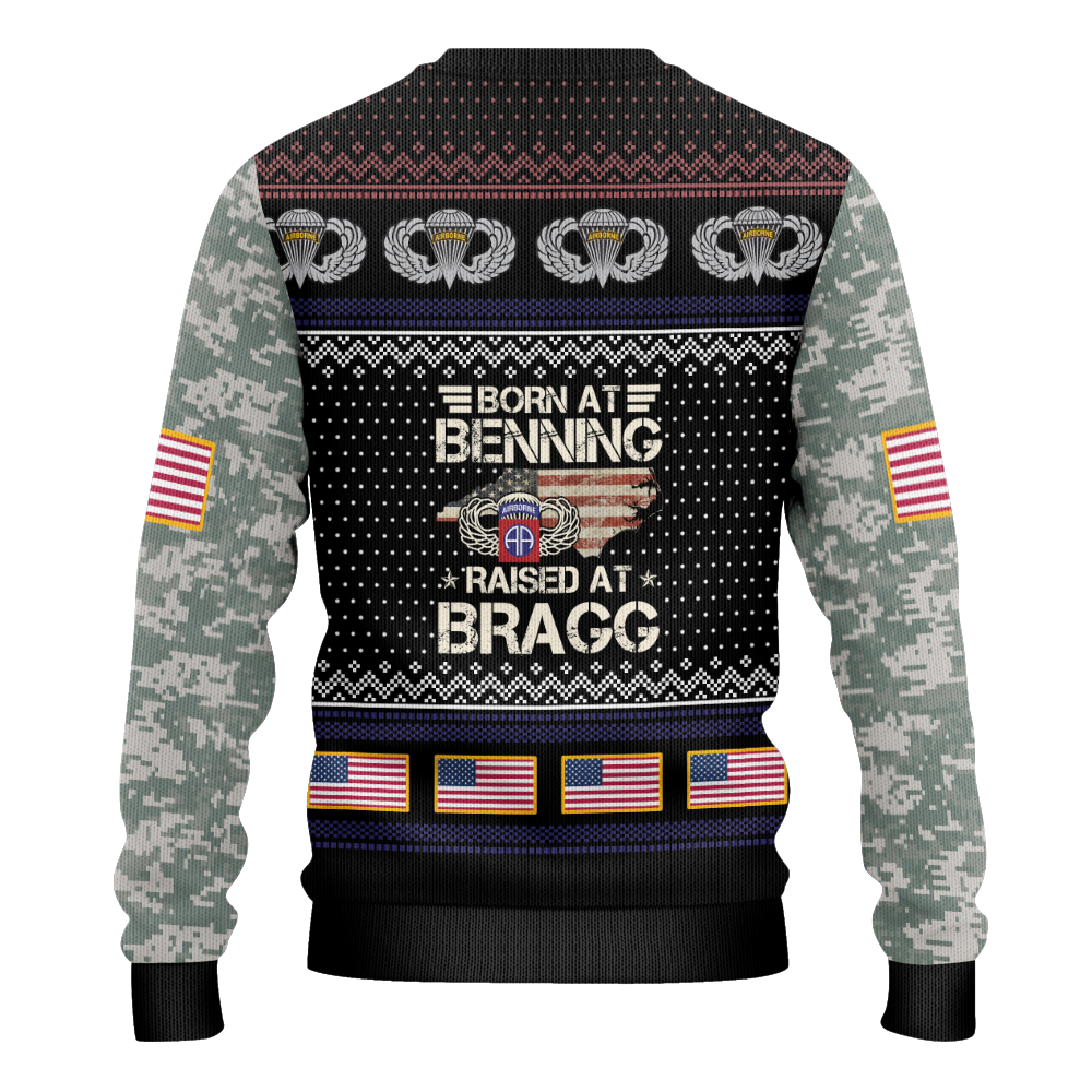 Born At Benning Raised At Bragg Knitted Sweatshirt