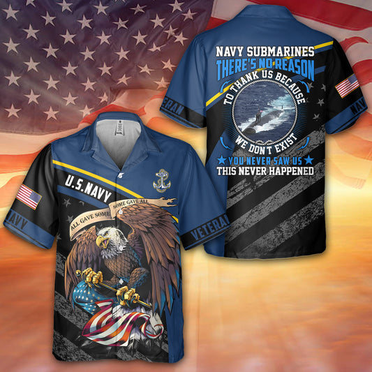 Navy Submarines There's No Reason To Thank Us Hawaiian Shirt