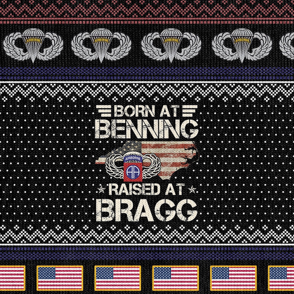 Born At Benning Raised At Bragg Knitted Sweatshirt