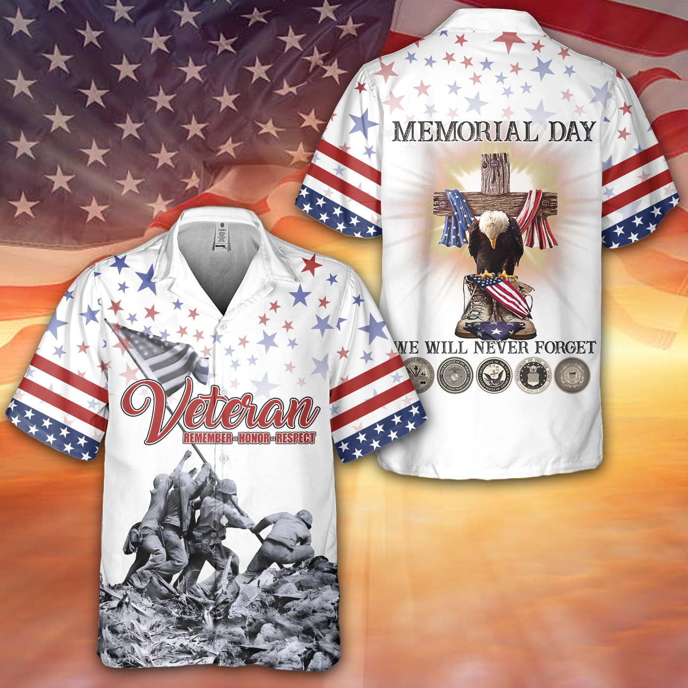 Memorial Day We Will Never Forget Hawaiian Shirt