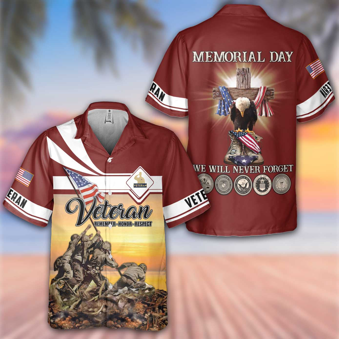 Memorial Day We Will Never Forget Hawaiian Shirt