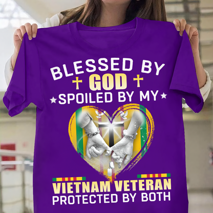 Blessed By God Spoiled By My Vietnam Veteran - Veteran's Wife Classic T-Shirt