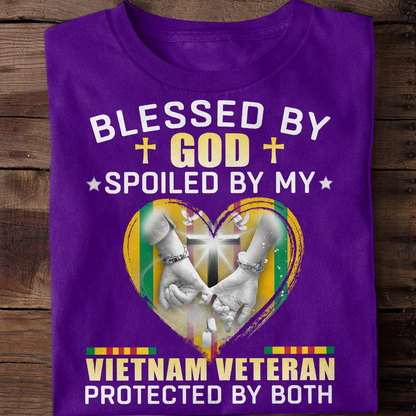 Blessed By God Spoiled By My Vietnam Veteran - Veteran's Wife Classic T-Shirt