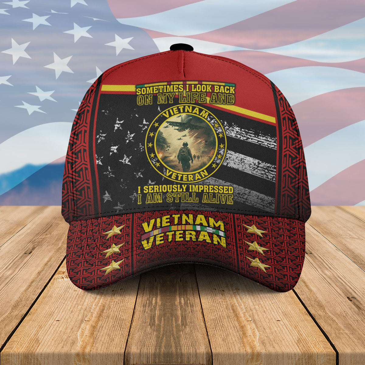 Vietnam Veteran Sometimes I Look Back On My Life Hat Cap