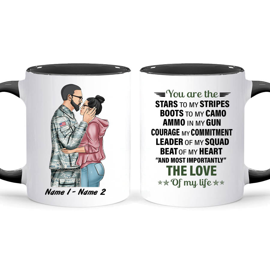 Personalized Military Couple You Are My Stars Accent Coffee Mug, 11oz