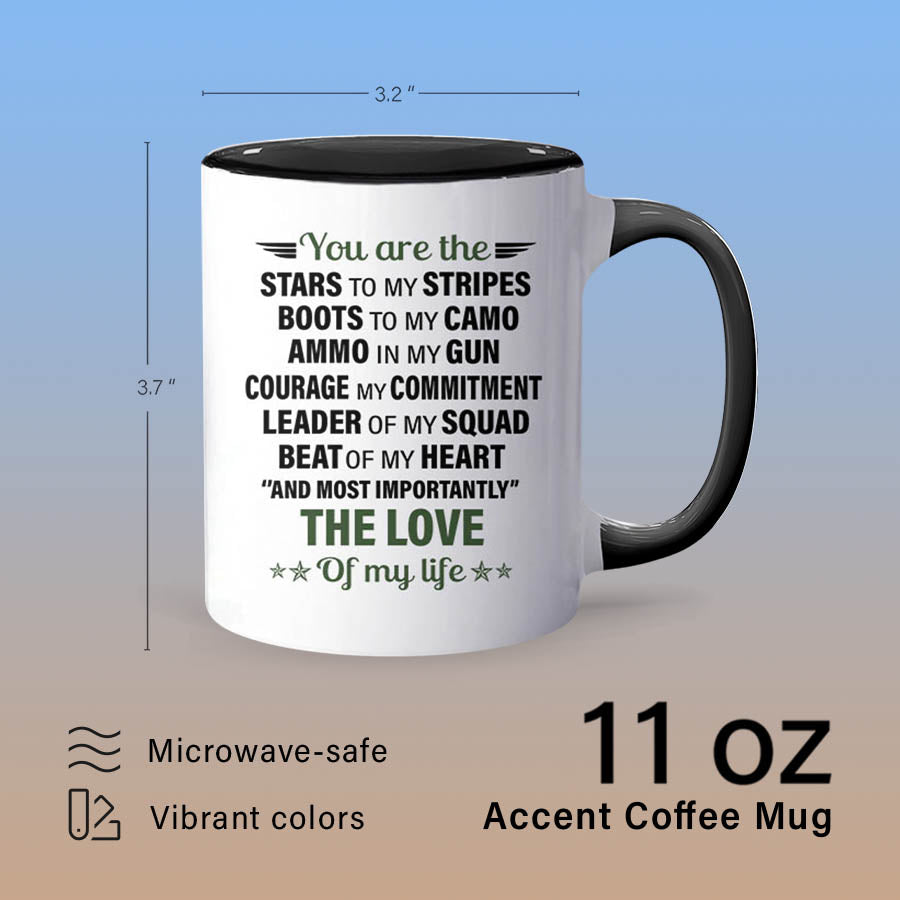 Personalized Military Couple You Are My Stars Accent Coffee Mug, 11oz