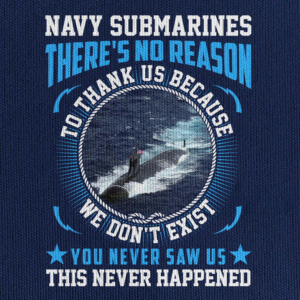 Navy Submarines There're No Reason To Thank Us Zipper Pouch Quarter-Zip Hoodie