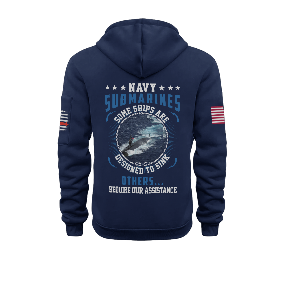 Navy Submarines Some Ships Are Designed To Sink Zipper Pouch Quarter-Zip Hoodie