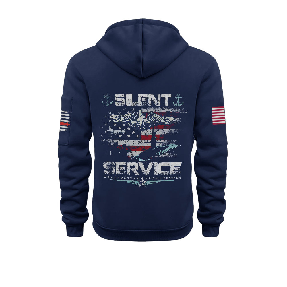 Navy Submarines Silent Service Zipper Pouch Quarter-Zip Hoodie