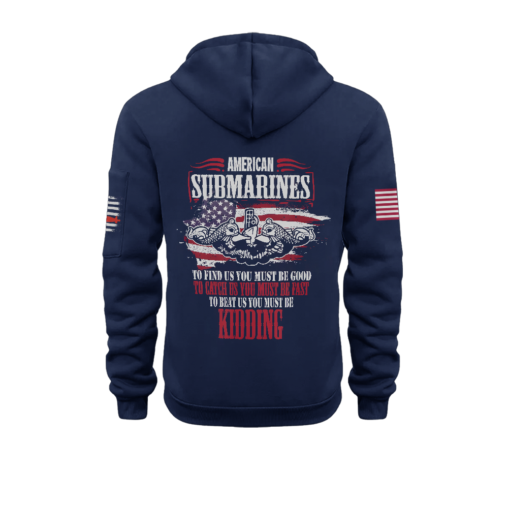 American Submarines To Find Us You Must Be Good  Zipper Pouch Quarter-Zip Hoodie