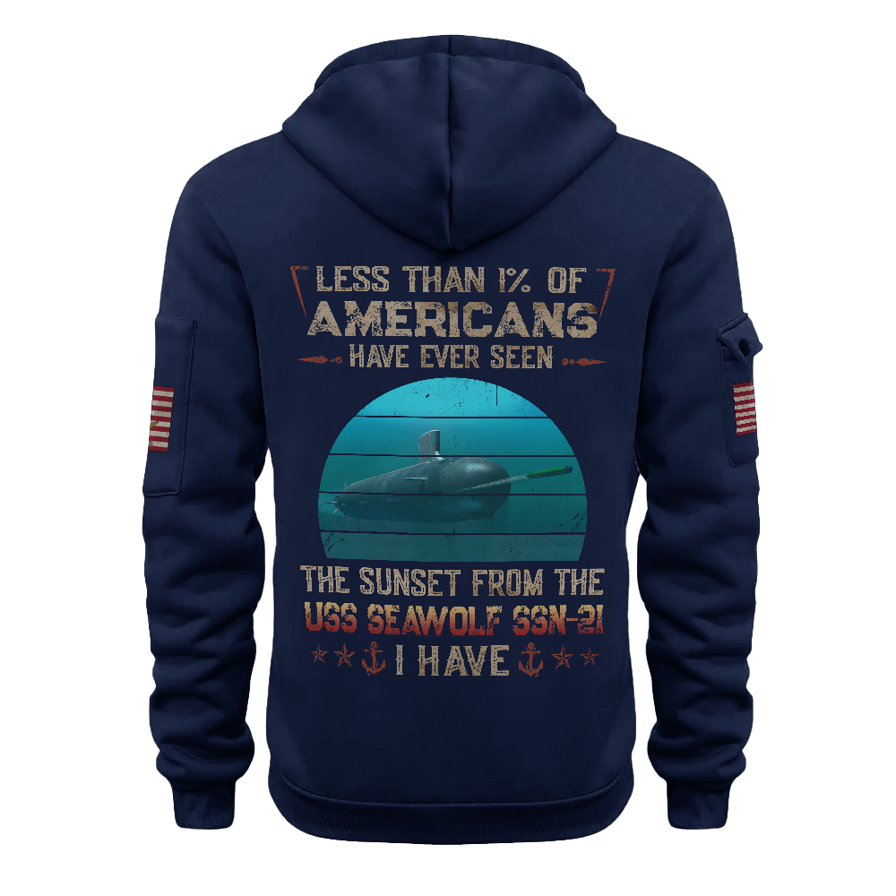 Less Than 1% Navy Submarines Quarter-Zip Hoodie