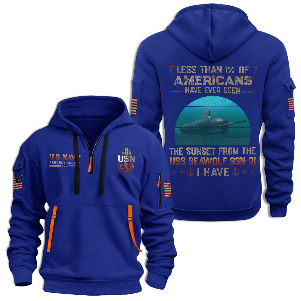 Less Than 1% Navy Submarines Quarter-Zip Hoodie