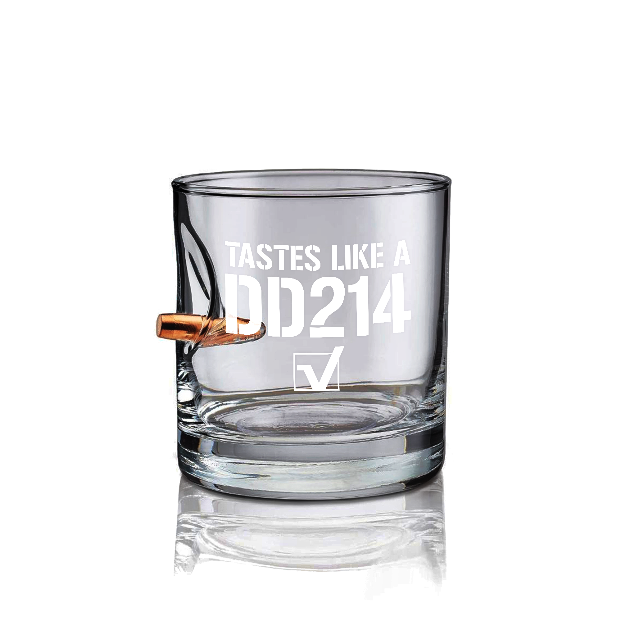 Tastes Like A DD-214 Bullet Whiskey Glass