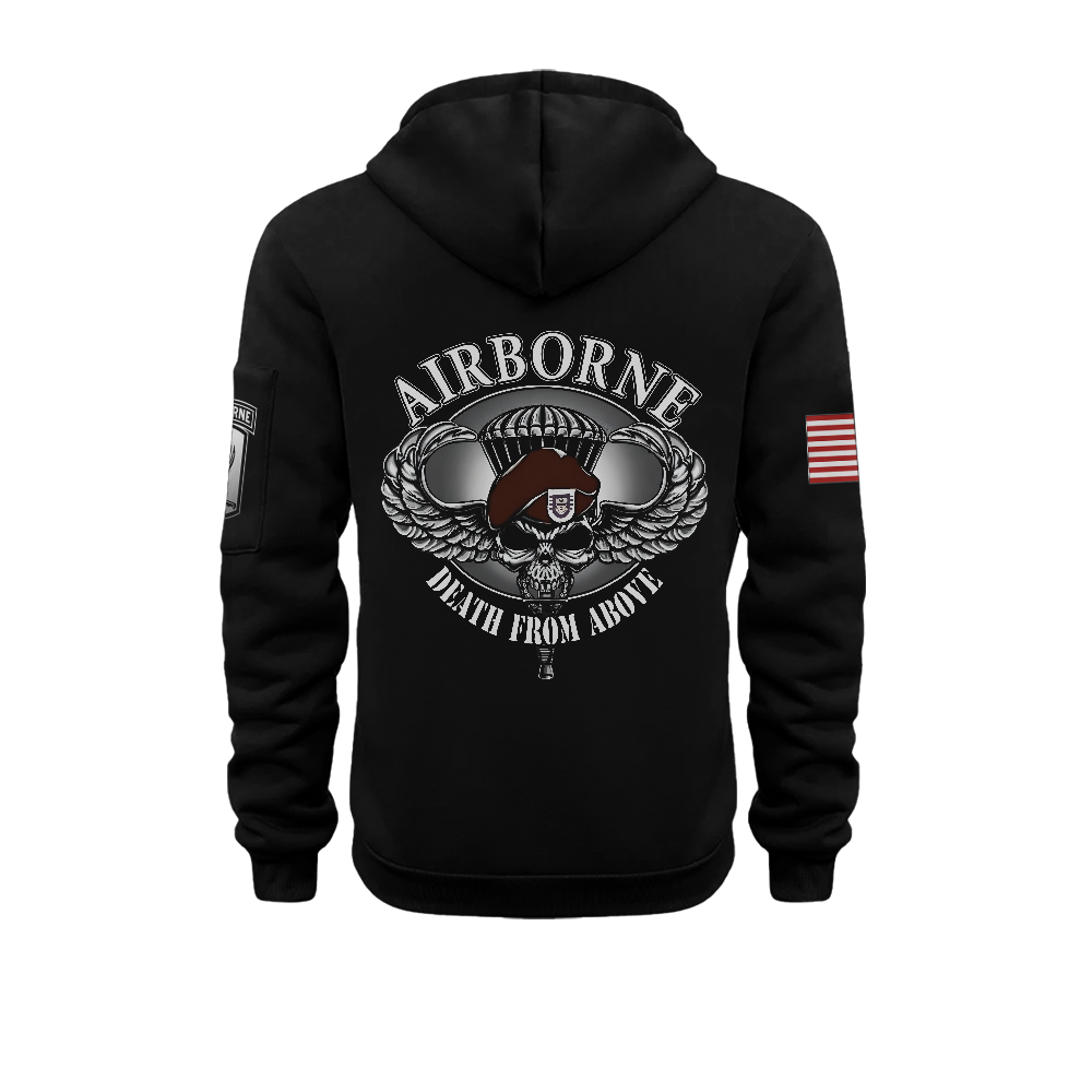 Airborne Death From Above Zipper Pouch Quarter-Zip Hoodie