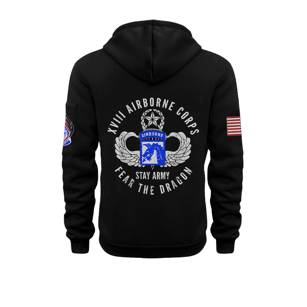 XVIII Airborne Sky Dragons Zipper Pouch Quarter-Zip Hoodie