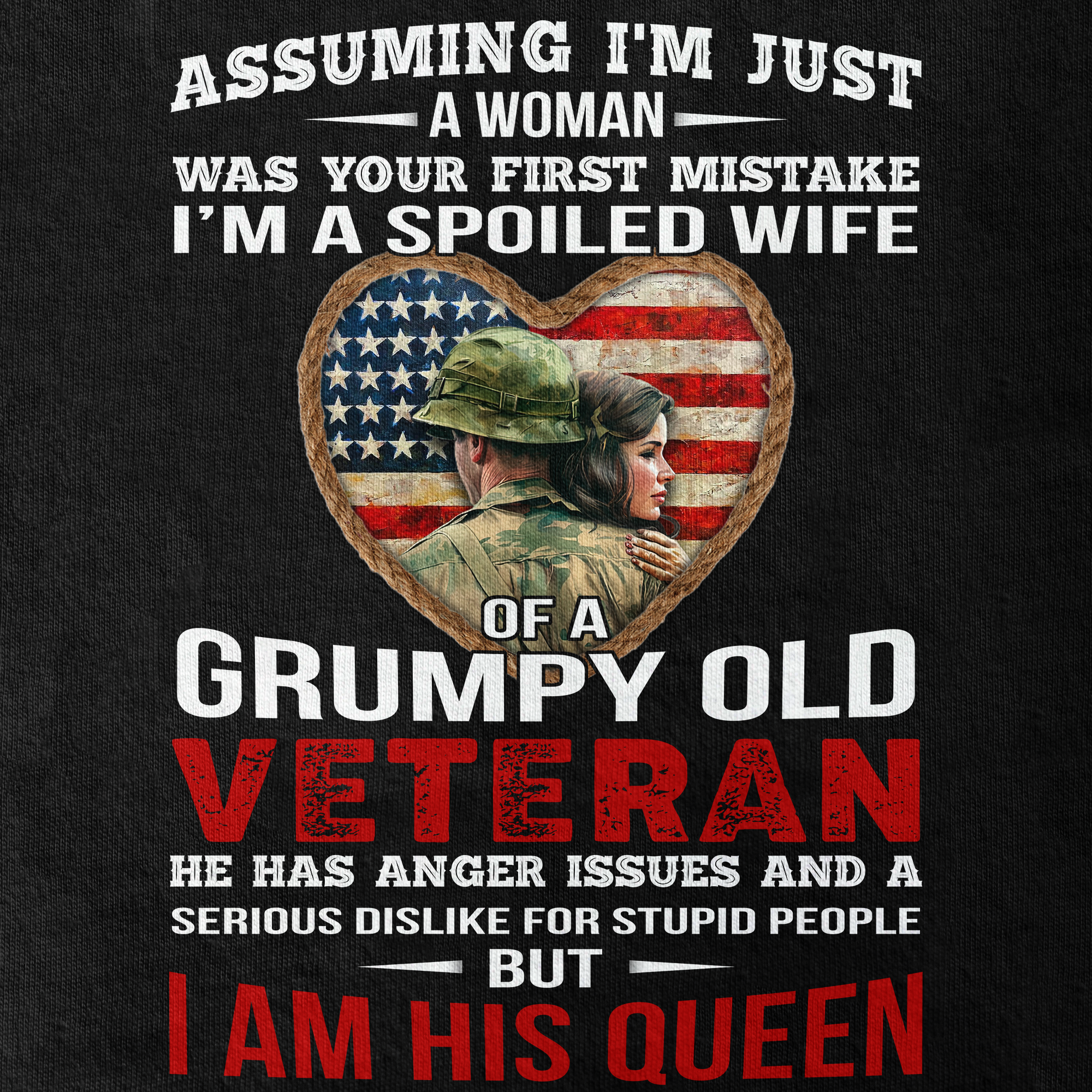 Spoiled Wife Of A Grumpy Old Veteran Personalized Classic Tee