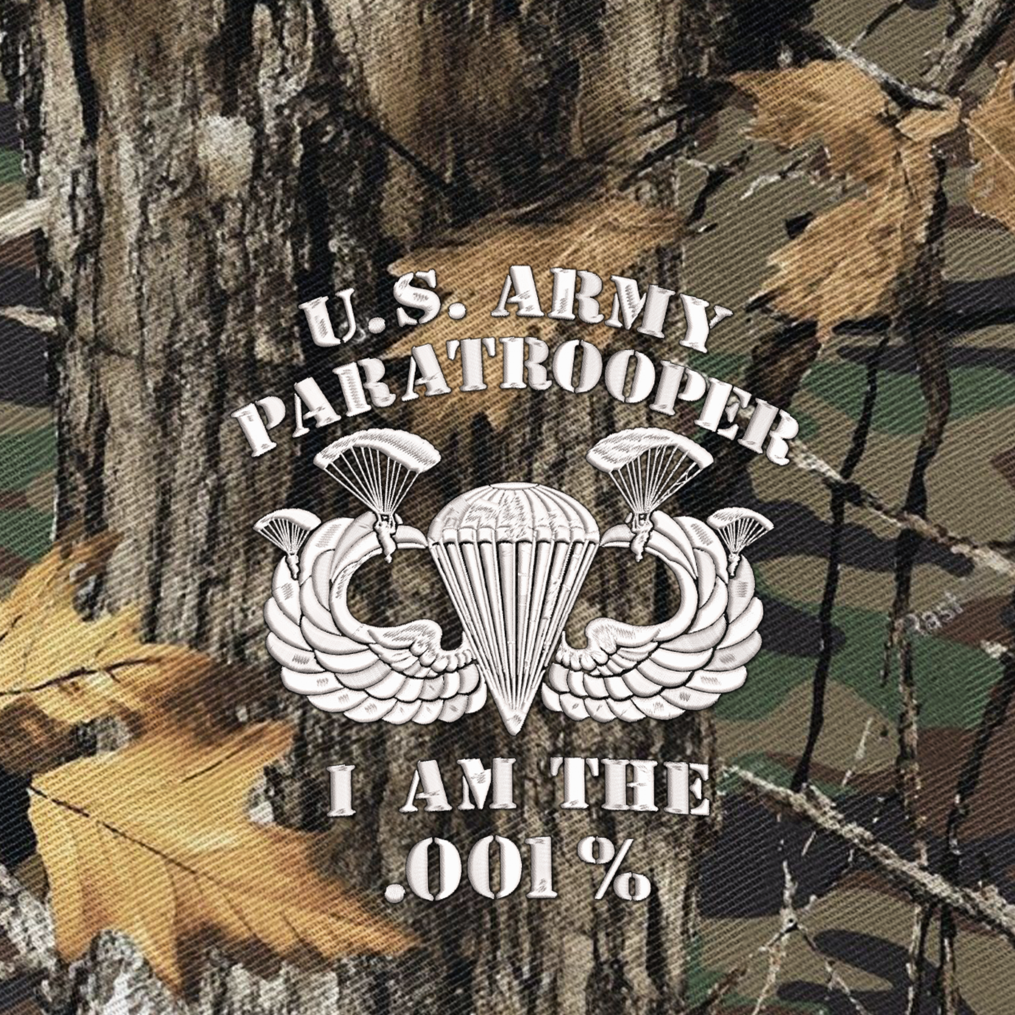 Army Paratroopers I AM .001% Embroidered & Printed Cap